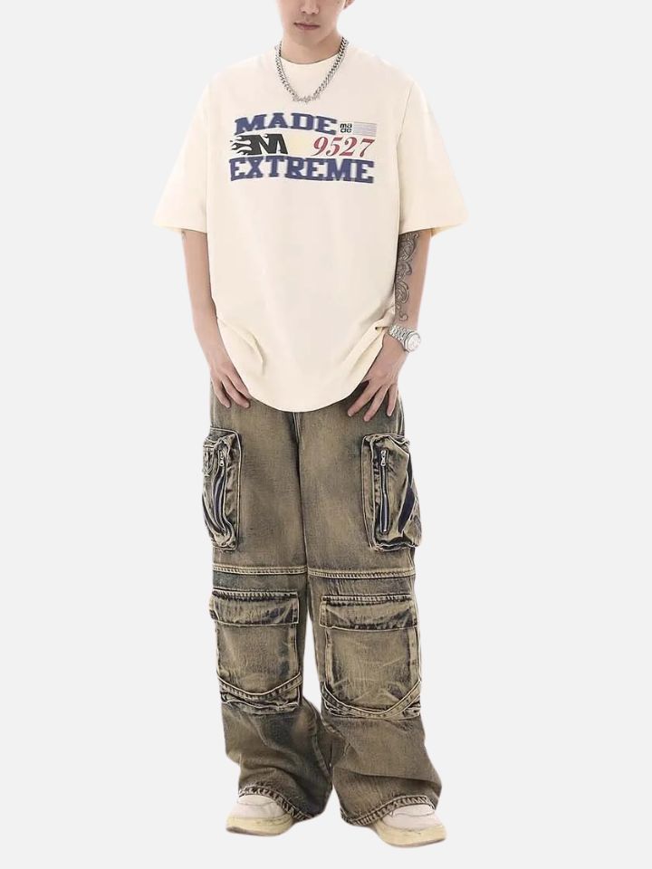 Calça Jeans Masculina Calça Com Muitos Bolsos Calça Jeans